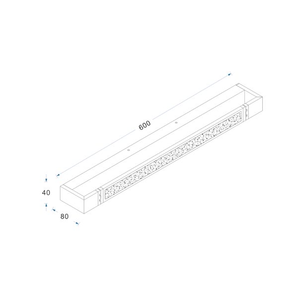 Φωτιστικό Led Fino 12W 4000K Black Mat ( Sandy ) IP44 60cm - Image 3