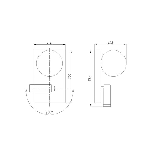 WALL FITTING POLO G9 10W &LED 3W 3000K 25° BLACK(SANDY)20X12X2.4cm, DOUBLE SWITCH, DRIVER EAGLERISE - Image 3
