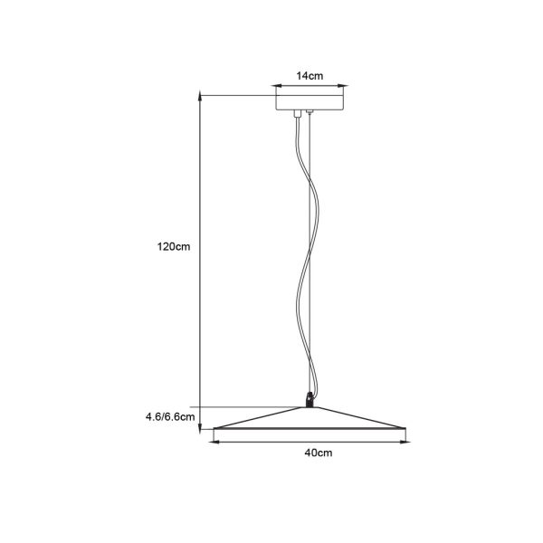 Κρεμαστό Φωτιστικό Ramen Φ400mm Led Triac-Dim 21W 3CCT 2700-3000-4000K Μάυρο(Sandy) 1.5m 5years 230V - Image 3