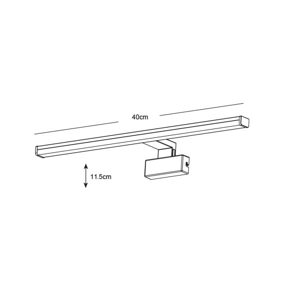 Wall Light Contro Led 8W Chrome 2CCT 3000-4000K IP44 l40w13.2cm 230V Wateproof Terminal & 3 Ways of Installation(Glass & Cabinet+Wall) 30cm Cable - Image 4