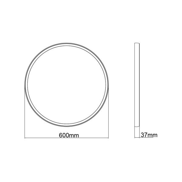 Φωτιστικό Αλουμινίου Kiklos Led 40W 3CCT3000-4000-5000K Λευκό d60h3.7cm 3Step Dim,5 Έτη Εγγύηση,230V - Image 2