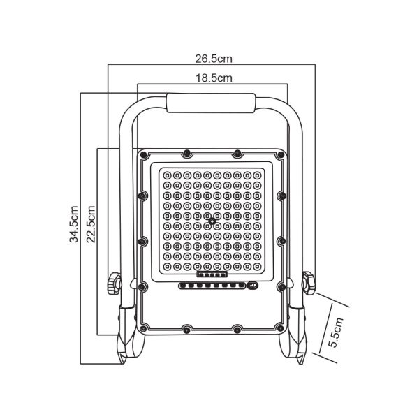 Rechargeable Remote Working Floodlight Led Βand 22W 90° 6500K IP65 4AhBattery With Charger  h34.5d26.5d5.5cm - Image 3
