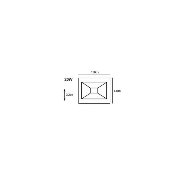 Προβολέας  Band TG  LED 20W 6000K IP65 Μαύρος@@ - Image 3