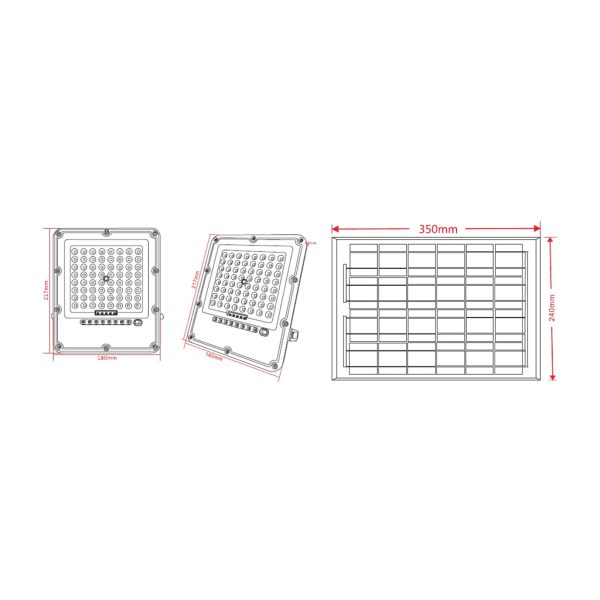 Ηλιακός προβολέας Ανθρακί Led Band 30W 6000K 5m Καλώδιο 8W Panel 6Ah Μπαταρία 1170lm h21.7d18d4.2cm - Image 5