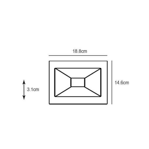 Led Floodlight  Band 50W 3CCT 3000-4000-6000K IP65 White 230V h14.6w18.8d3.1cm - Image 2