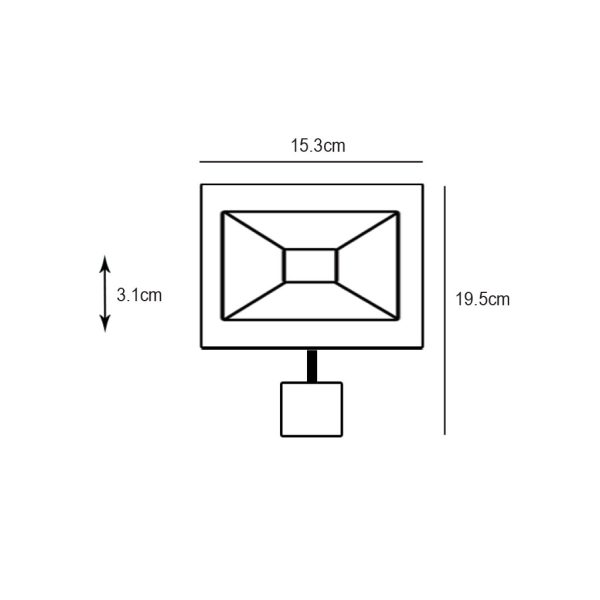 Προβολέας  Band Led 30W 6000K ,Κατάλληλος Για Ανιχνευτή, IP65 Μαύρος 230V h12.5w15.3d3.1cm - Image 3