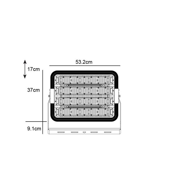Led Stadium Projector Champion 400W 5000K 60° IP65 Silver 90-265V h37w53.2d17cm,5Years Warranty, Lumiled Chips,Inventronics 6k.V. - Image 4