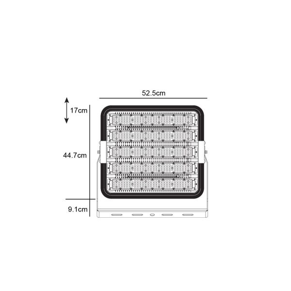 Προβολέας Γηπέδων Champion Led 500W 5000K 60° IP65 Ασημί 90-265V h44.7w52.5d17cm 5 Έτη Εγγύηση,6k.V. - Image 4