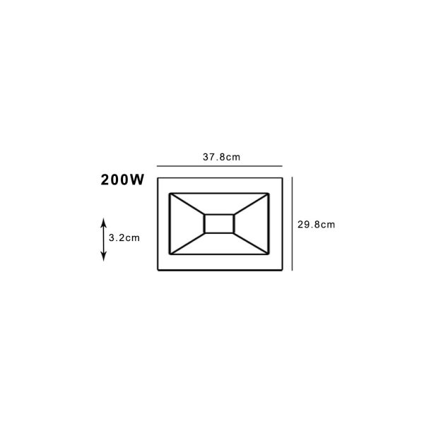 Προβολέας  Band  Led 200W 3CCT 3000-4000-6000K IP65 Μαύρος h29.8w37.8d3.2cm 110-265V - Image 2