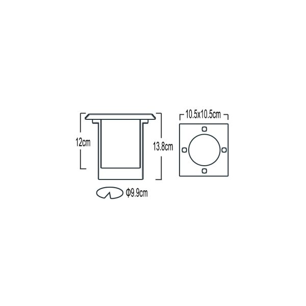 Recessed Fitting Jet Gu10 IP67 ST304 Stainless Steel Frame Max35W With Plastic Box - Image 3