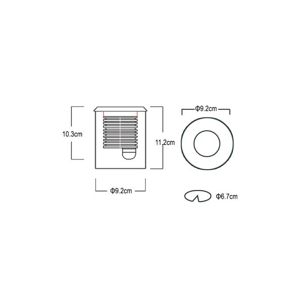 Recessed Fitting Slide 12W 24VDC Black Asymetric 3000K IP67 Alu With plastic box&1.5M cable 2Χ0.75mm2 - Image 4