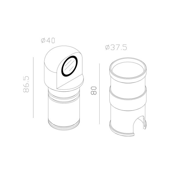 Χωνευτό Φωτιστικό Εδάφους Nemo Μαύρο 3W 24VDC 15° 3000K IP67 d4h11.6cm 0.5m 2x1mm² H05RN-F Alu - Image 4