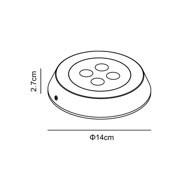 Εξωτερικό Φωτιστικό Εδάφους Pad Μαύρο 10W 24VDC 15° 3000K IP67 d14h2.7cm 0.5m 2x0.75mm² H05RN-F Alu - Image 3