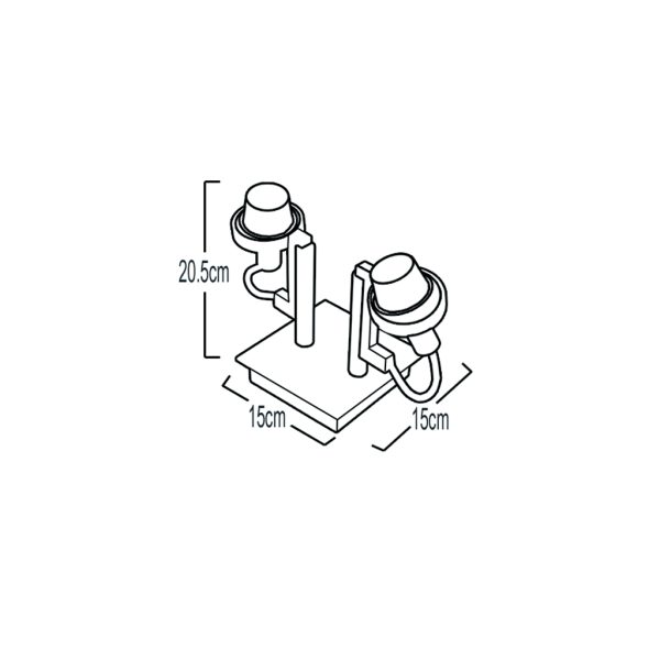 Φωτιστικό Οροφής Nickel Mat 2x50W XD-632-2 - Image 2