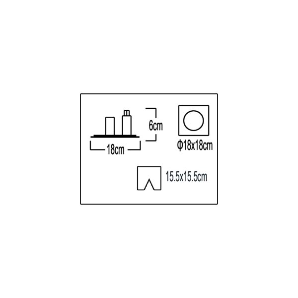 AT-CBT1 180 1 LIGHT SQUARE PANEL BLACK - Image 2