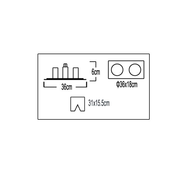 DOWH LIGHT AT-CBT2 180 CB180 2-LIGHT SQUARE PANEL - Image 2