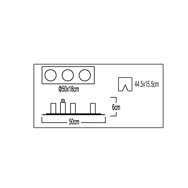DOWH LIGHT AT-CBT3 180 CB180 3-LIGHT SQUARE PANEL - Image 2