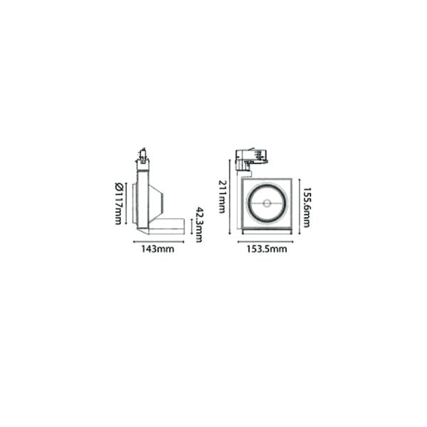 Tracklight Axis QR 111 50W GU10/E27  8350 PK White - Image 3