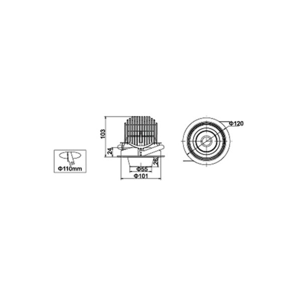 RECESSED SPOTLIGHT HOST LED 30W WITH 3000LM/3000K - Image 2