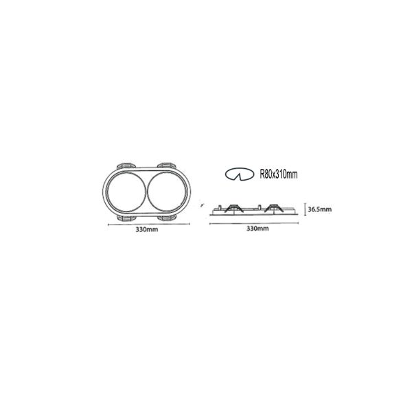TWO head round plate BLACK - Image 2