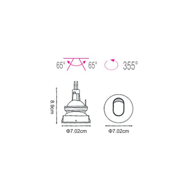 Recessed Adjustable Downlight Comfort Black Gu10 (Pinhole) Max50W d7.02cm - Image 2
