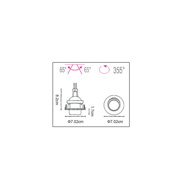 Recessed Downlight Comfort White Gu10 Max50W d7.02cm - Image 2