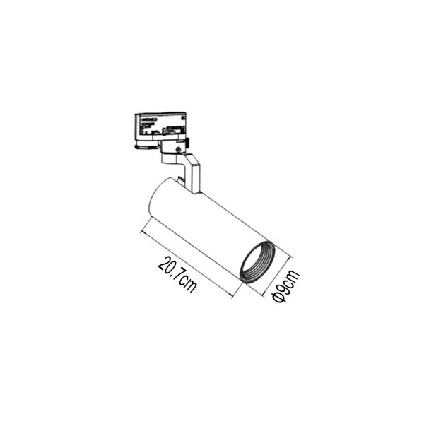Spot Arik 30W 3000K 36° Black 1Phase adaptor, Bridgelux Chip,h20.7d9cm,220-240VAC - Image 2