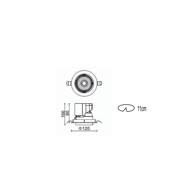 Recessed Downlight Revo Led 30W CCT change 3000-3500-4000K CRI>90 36° White d11h10cm 5 Years Warranty 33-37Volt - Image 3