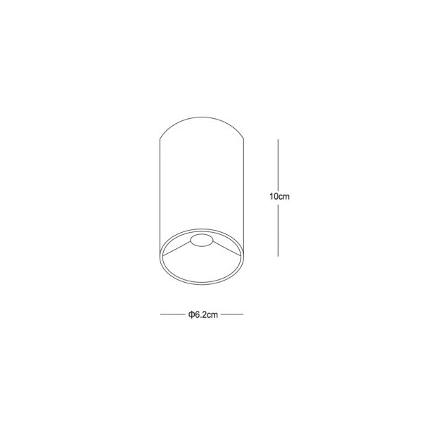 Surface Mounted Downlight Mito Gu10 White(Sandy) d6.2h10cm Without Ring max15W - Image 6
