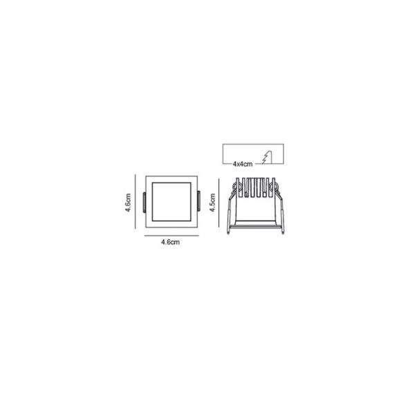 Recessed Downlight Toris Led White 7W IP65 3000K 40° CRI>90  Without Driver  500mA 12Vdc w4.6d4.5cm 3years Warranty With IP68 Connectors - Image 3
