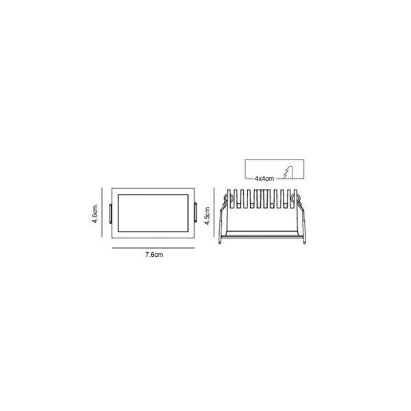 Χωνευτό Φωτιστικό Toris Led Μαύρο 10W IP65 3000K 40° CRI>90 350mA 24Vdc l7.6w4.6d4.5cm Χωρίς Τροφοδ. - Image 3