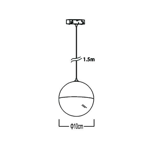 Κρεμαστή Μπάλα Flexo 10 Μαγνητικής Ράγας d100mm 12W 3000K 48VDC 1.5M CRI>90 (2 Groups) 5 Έτη Εγγύηση - Image 2