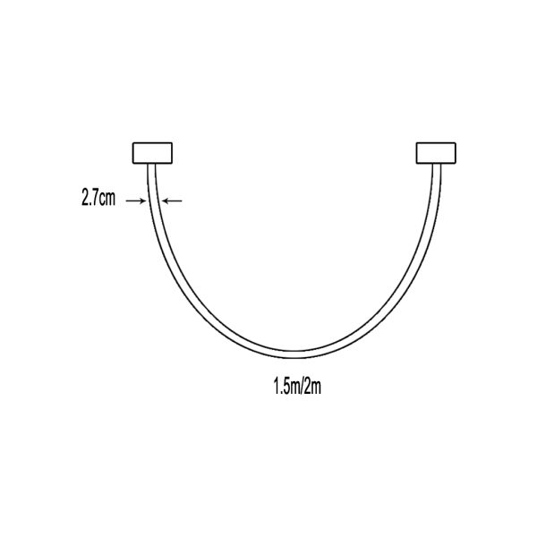 Φωτοσωλήνας Flexo 11 μαγνητικής ράγας 1.5M 15W 3000K 48VDC d27mm (2 Groups) 5 Έτη Εγγύηση - Image 2