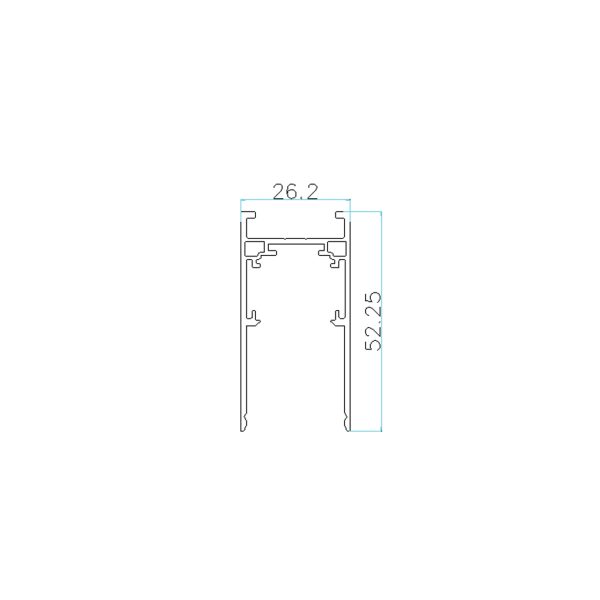 Μαγνητική Ράγα Οροφής New 3m Μαύρη 52.25x26.2mm με τάπες - Image 3
