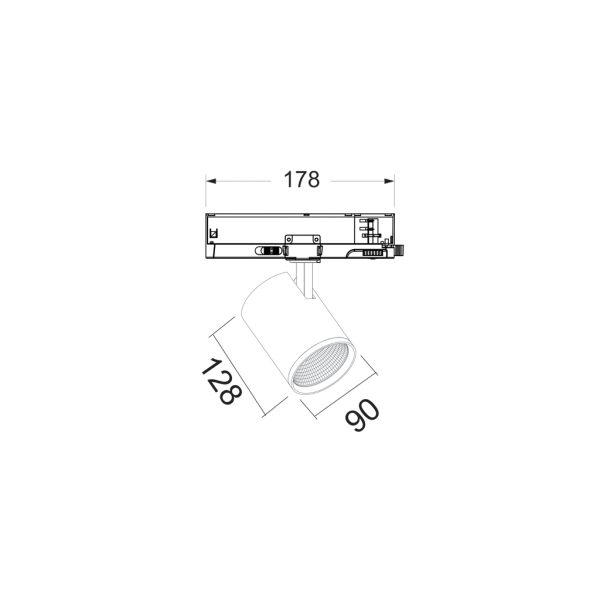 Φωτιστικό Ράγας Loko 38W 3CCT 3000-3500-4000K 36° Μαύρο CRI>90 3Φασικό 5Έτη Εγγύηση,h12d9cm 198-264V - Image 4