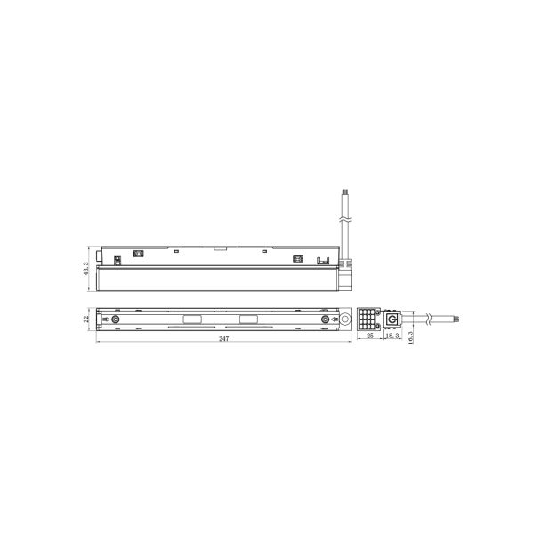 Slim Τροφοδοτικό Μαγνητικής Ράγας 48V 100W Λευκό l24.3w2.2d4.3cm New Type 0.5m Cable - Image 2