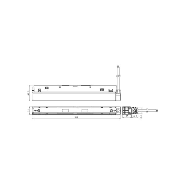 Slim Τροφοδοτικό Μαγνητικής Ράγας 48V 200W Λευκό l31.8w2.2d4.3cm New Type 0.5m Cable - Image 2