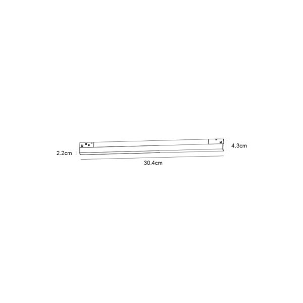 Γραμμικό Φωτιστικό Flexa 1 Λευκό 10W CCT3 3000-4000-5000K 120° CRI>90 (2 Groups) l30d2.2h2.5cm,48V - Image 2