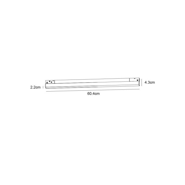 Γραμμικό Φωτιστικό Flexa 1 Λευκό 20W CCT3 3000K-4000K-5000K 120° CRI>90 (2 Groups) l60d2.2h2.5cm,48V - Image 2