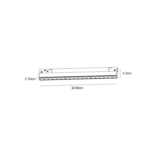 Γραμμικό Φωτιστικό Flexa2 Λευκό 18W CCT3 3000K-4000Κ-5000Κ 24° CRI>90(2 Groups) l32.8d2.2h4.3cm,48V, - Image 2