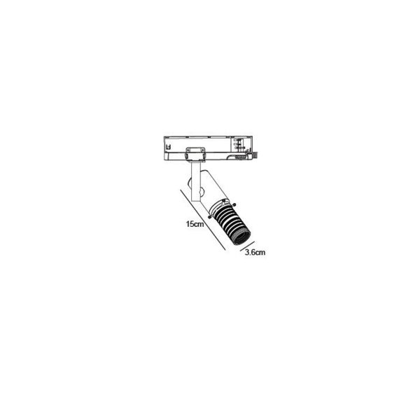Φωτιστικό Ράγας Gobo 10W Με Πτερύγια,3000Κ,15-36°,Μαύρο,Dim0/1-10V,CRI>90 3Phase,5Έτη,h15d3.6cm 230V - Image 6