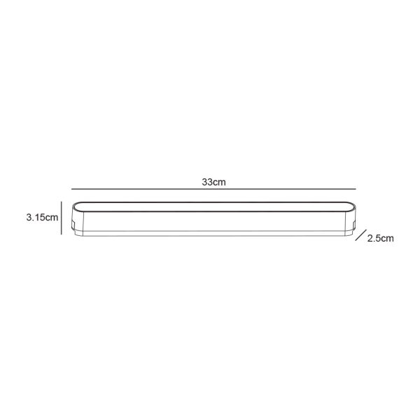 Γραμμικό Φωτιστικό Varrio 1 Μαύρο 16W CCT3 3000-4000-5000K Tuya Wifi 90° CRI>90  l33d2.5h3.15cm,40V - Image 3