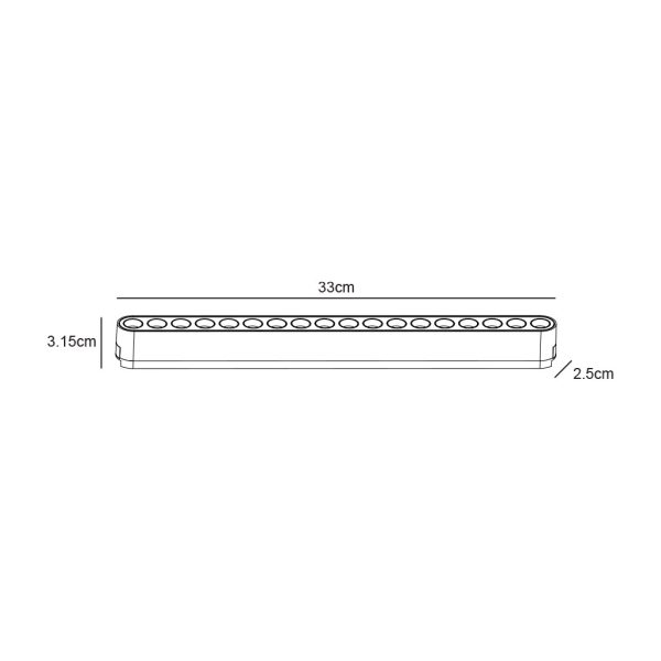 Γραμμικό Φωτιστικό Varrio 2 Μαύρο 16W CCT3 3000-4000-5000K Tuya Wifi 36° CRI>90  l33d2.5h3.15cm,40V - Image 2