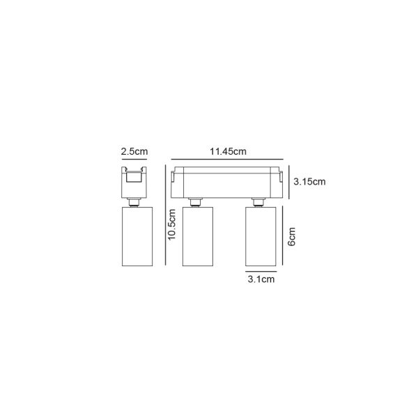 Κινητό Φωτιστικό Varrio 4  Μαύρο 2x5W CCT3 3000-4000-5000K Wifi 24° CRI>90  l11.4d3.1h10.15cm,40Vdc - Image 2
