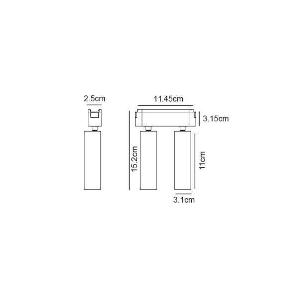 Κινητό Φωτιστικό Varrio 5  Μαύρο 2x7W CCT3 3000-4000-5000K Wifi 24° CRI>90  l11.4d3.1h10.15cm,40Vdc - Image 2