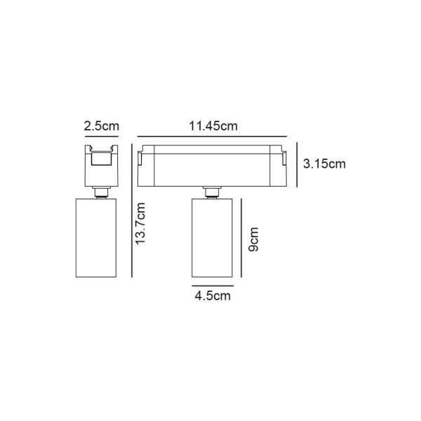 Κινητό Φωτιστικό Varrio 6  Μαύρο 12W CCT3 3000-4000-5000K Wifi 24° CRI>90  l11.4d4.5h13.6cm,40V - Image 2