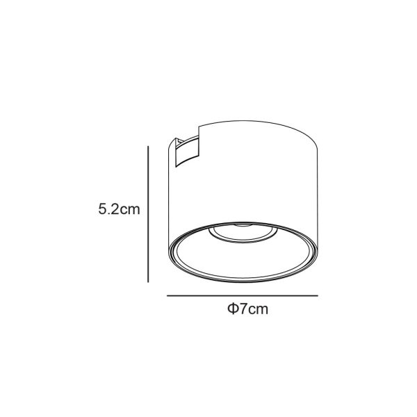 Φωτιστικό Varrio 7  Μαύρο 8W CCT3 3000-4000-5000K Tuya Wifi 25° CRI>90  d7h5.2cm,40Vdc - Image 3
