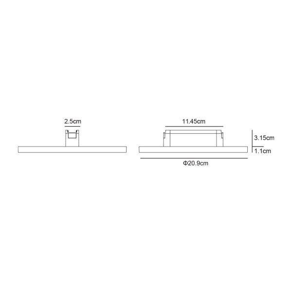 Φωτιστικό Varrio 10  Μαύρο 16W CCT3 3000-4000-5000K 60° Tuya Wifi CRI>90  d20,9h4.6cm,40VdcΜε κυψέλη - Image 4