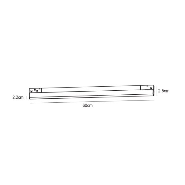 Γραμμικό Φωτιστικό Flexa1Μαύρο20W CCT3 2700-3000K-4000K,Wifi,120°,CRI>90,2 Groups,l60.5d2.2h4.3cm48V - Image 2