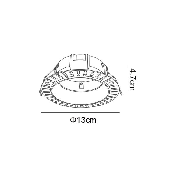 Trimless Frame Selbi White (Sandy) d10.7h4.7cm Cutout 9.5cm With Metal Springs - Image 4